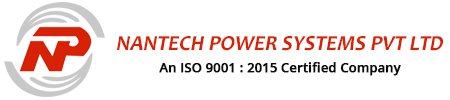 A Rectangular Box In White And Red Shades, The Nantech Power System Priavte System's Logo, Text And ISI Certified Company Mentioned.